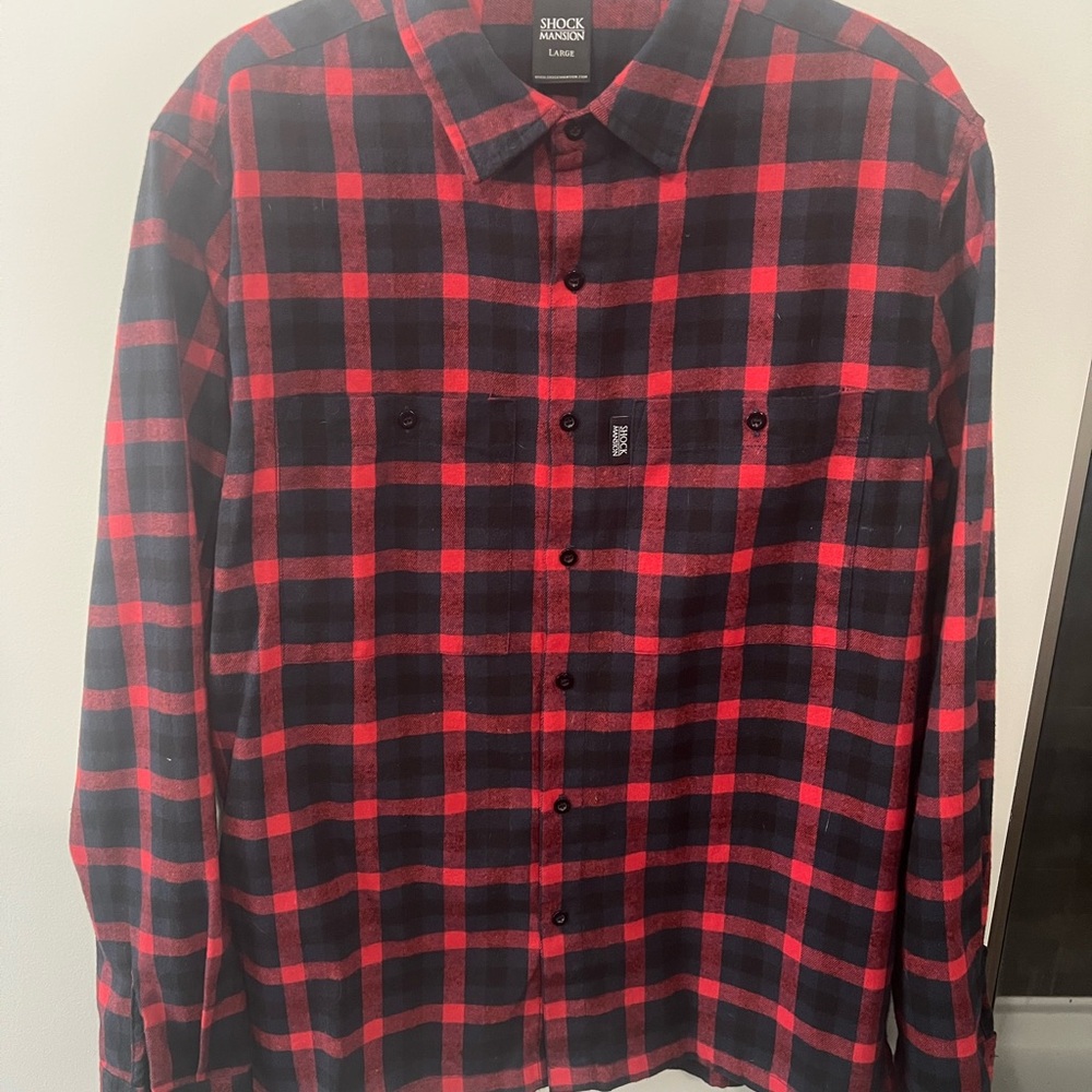 Red and Black Shock Mansion flannel.
